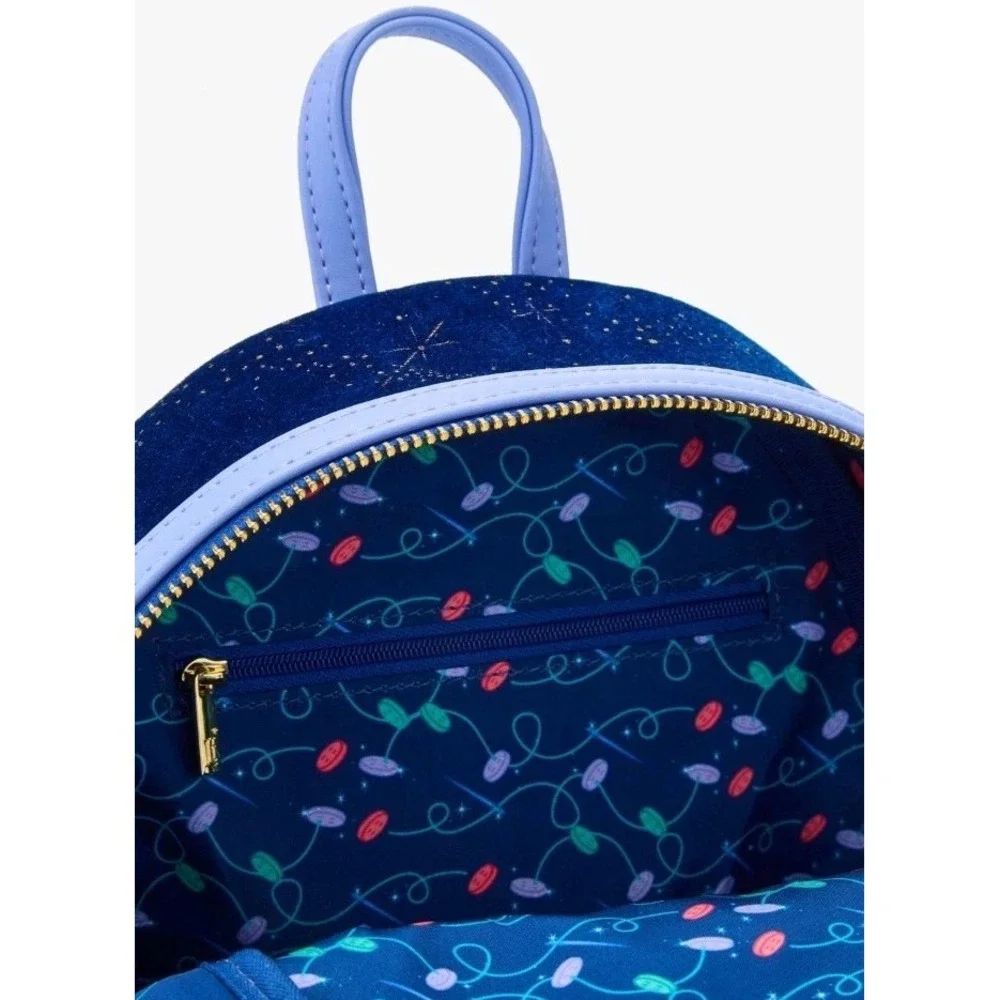 NWT Loungefly Disney Peter Pan‎ Tinker Bell Buttons Velvet Light-Up Backpack